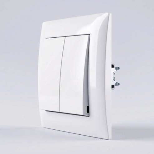 Toolight Double Switch With Frame Oste Jnh007-w White