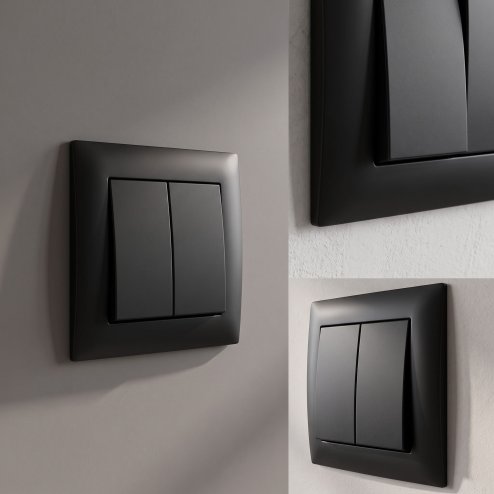 Toolight Double Switch Oste Jnh007-w Black