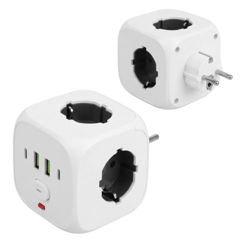 Toolight 7-in-1 Cube Power Splitter Jnh019 White
