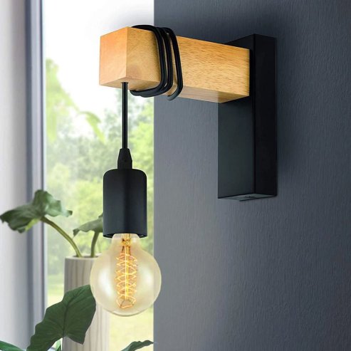 Wall Light Toolight APP972-1W E27 black / brown