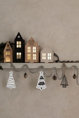 CHRISTMAS TREE SET 12 PCS WOODEN CHRISTMAS TREES