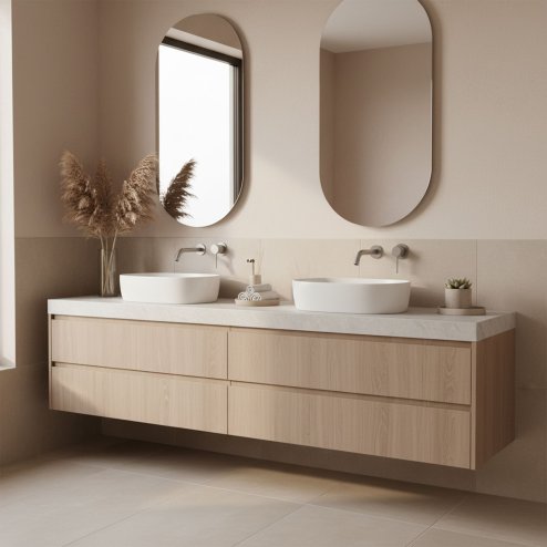 WALL MOUNTED BASIN FAUCET REA CLIF BRUSHED NICKEL
