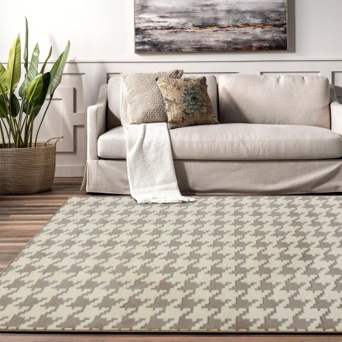 PLUSH CARPET CLOVER PEPITKA BEIGE 1.60*2.30