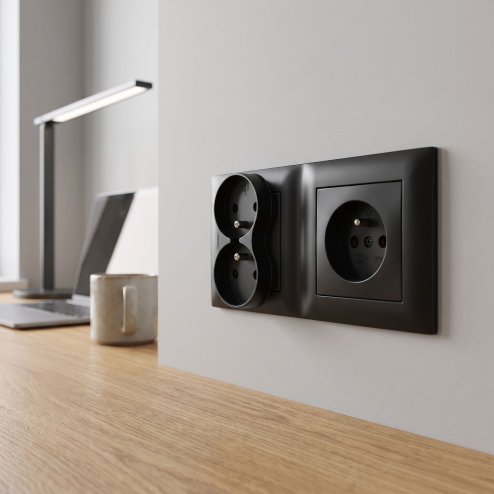 Toolight Double Socket Frame Oste Jnh014-2f Black