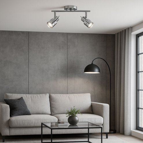 Ceiling Lamp Chandelier TOOLIGHT APP746-2C Spotlight 2 Chrome 2-light points GU10 18x36Cm