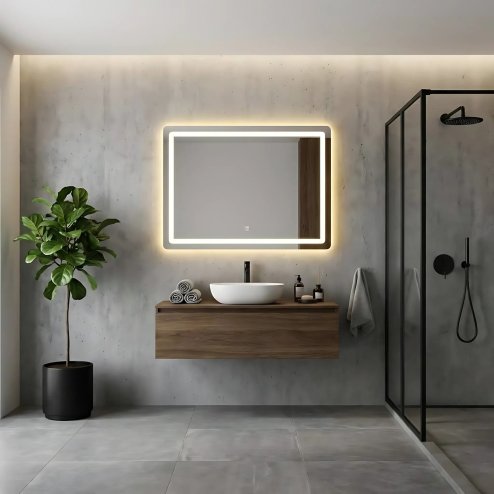 Bathroom LED Mirror REA P10407 80x60cm
