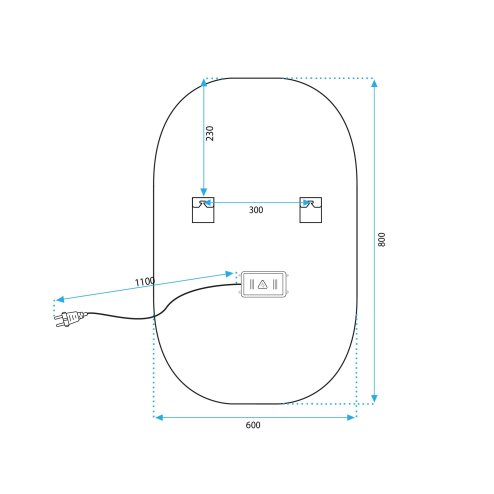 Bathroom LED Mirror REA P10408 80x60cm