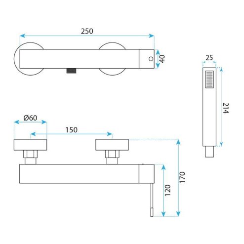 Shower Faucet Rea Venti Brush Copper