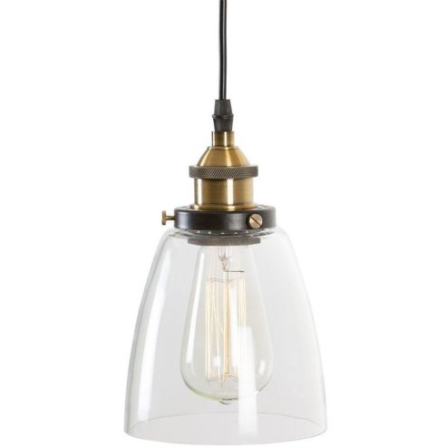 Pendant Lamp TOOLIGHT APP048-1CP GreenO D Black Transparent Metal Glass E27
