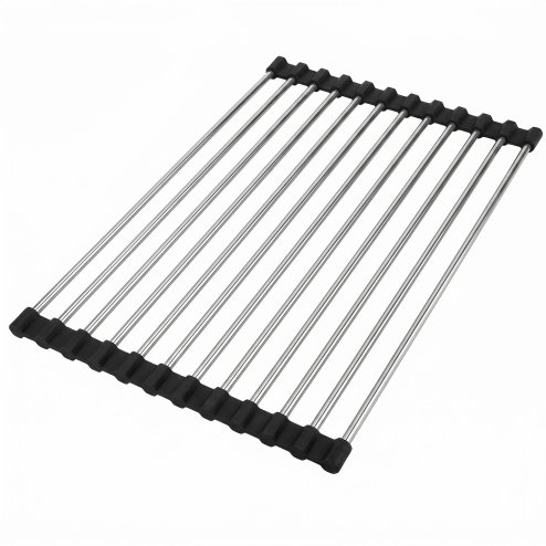 Roll-Up Dish Drying Rack For Sink Rea P12298 Black