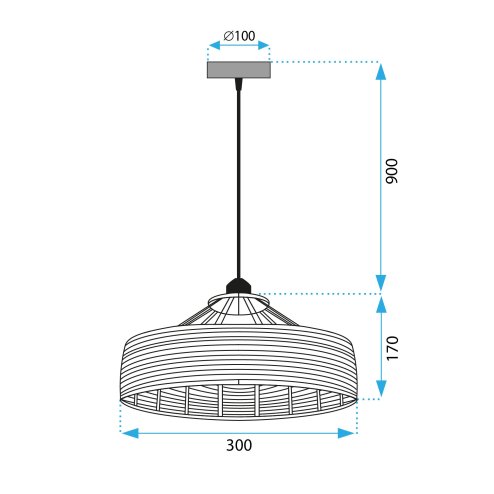 Lamp APP1317-1CP 30x30x15cm