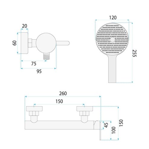 Shower Faucet Rea Ontario Side Brush Copper