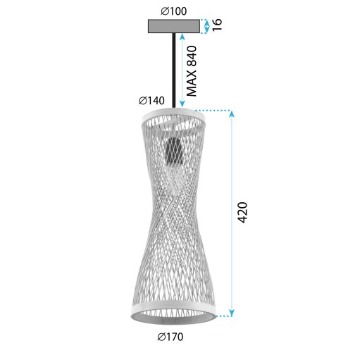 LAMP BOHO APP1637-1CP BEIGE