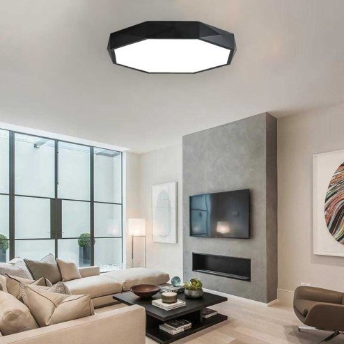 Ceiling Lamp Chandelier TOOLIGHT APP863-C Diamond Black Round 5-light points E27 50x8Cm