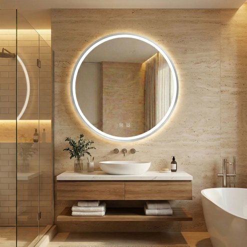 Mirror LED 70cm MMJ BRUSH SILVER
