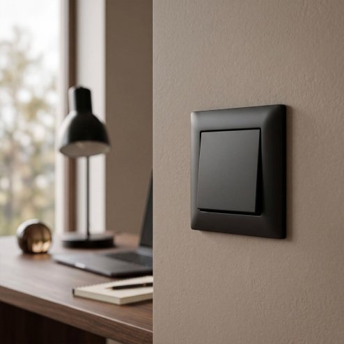 Toolight Single Switch With Frame Oste Jnh006-w Black