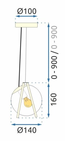 Pendant Lamp TOOLIGHT APP1088-1CP Gold White Ball 1-light point E27 14x14x16-106cm