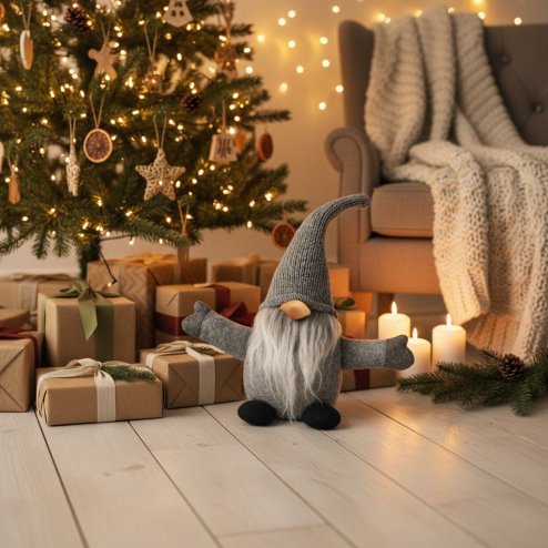 Chrismas Gnome 35cm YX045 GREY