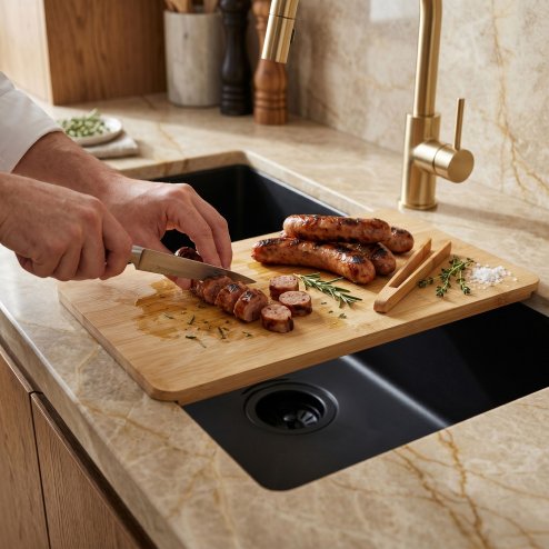 Kitchen Sink Cutting Board Rea P14489 Brown