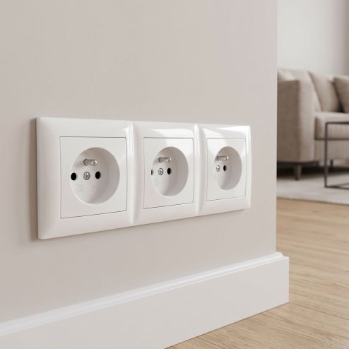 Toolight Triple Socket Frame Oste Jnh015-3f White