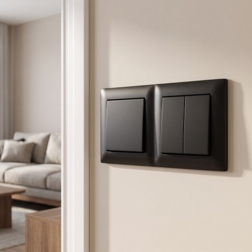 Toolight Double Socket Frame Oste Jnh014-2f Black