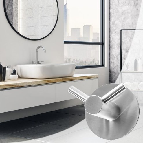 Bathroom hook hanger REA Brushed steel 322216
