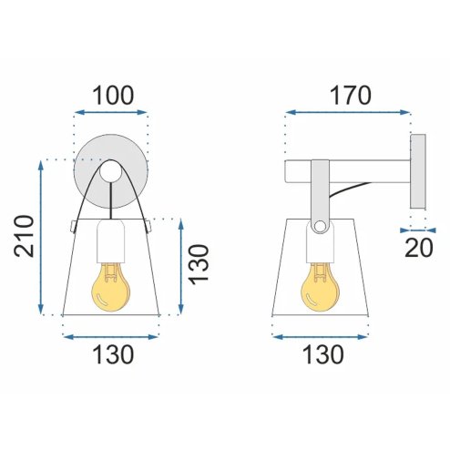 Wall Light Toolight APP466-1W E27 black / brown