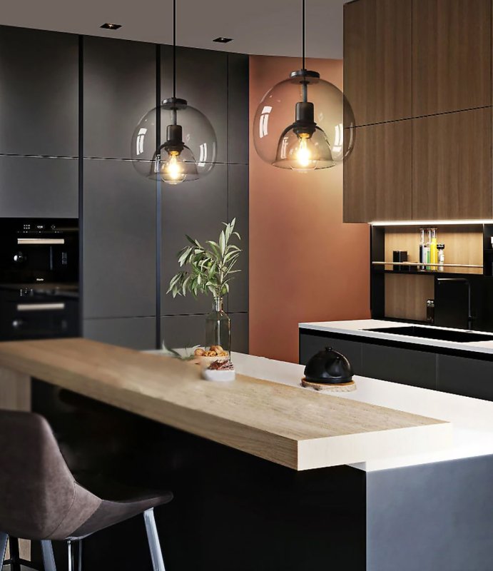 Pendant Lamp TOOLIGHT APP1027-1CP Black Round 1-light point E27 25x25x45-100cm