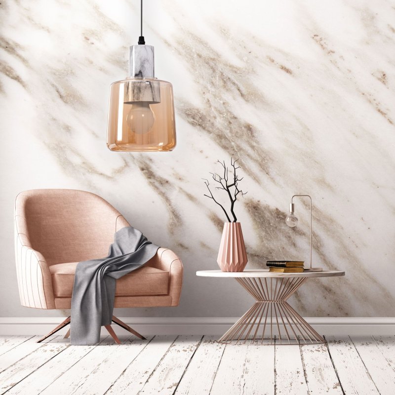 Pendant Lamp TOOLIGHT APP1011-1CP Beige E27 1-light point