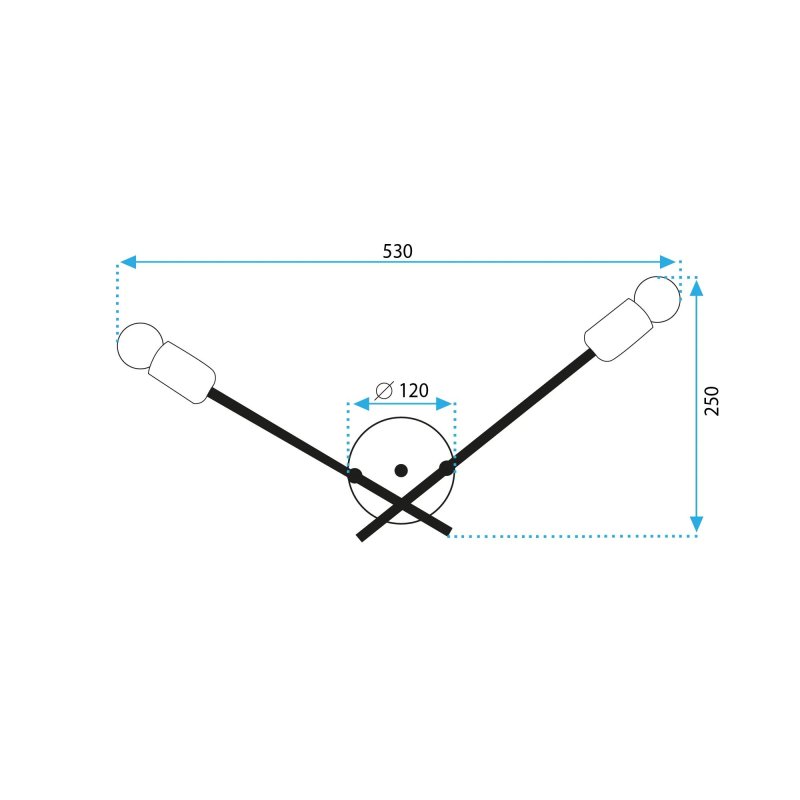 Wall Light Toolight APP1119-2W E27 black