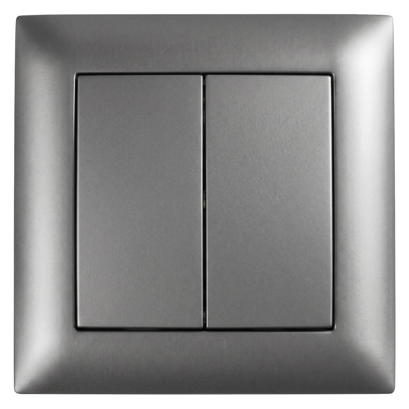 Toolight Double Switch With Frame Oste Jnh007-w Grey