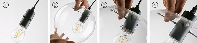 Pendant Lamp TOOLIGHT APP038-3CP LASSI Glass Rose-Gold 20cm E27