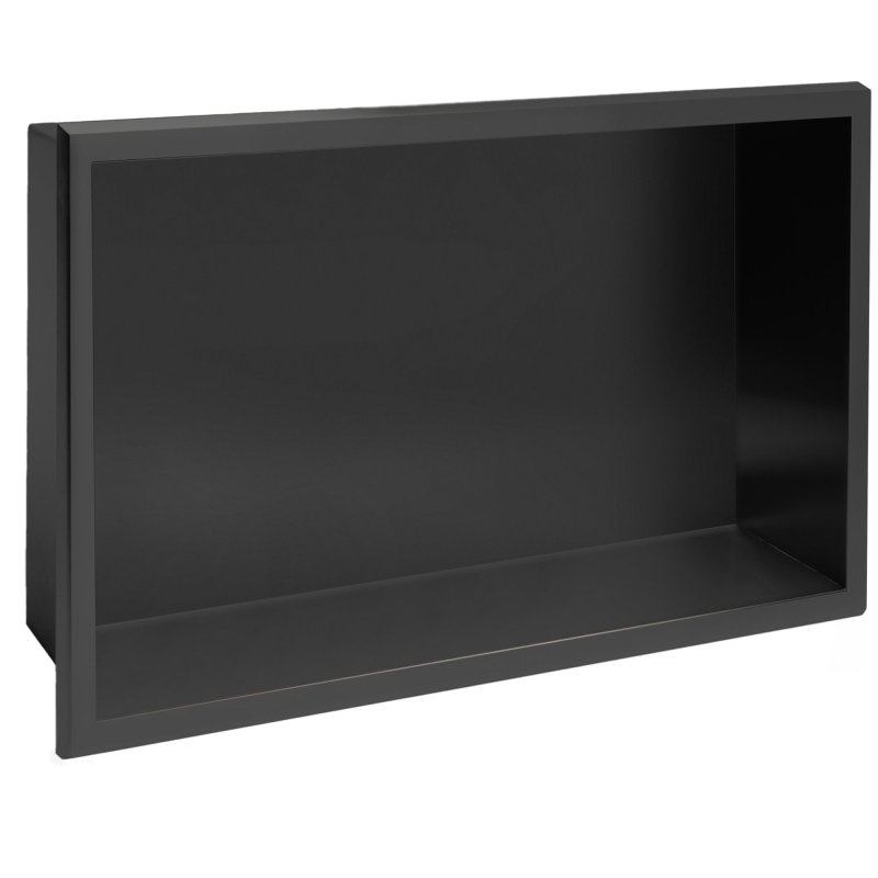 Built-in Stainless Steel Bathroom Shelf 30X45 Black Matt