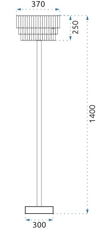 Floor Lamp Living Room Toolight APP925-3F Black 3-light points E14 37x37x140cm