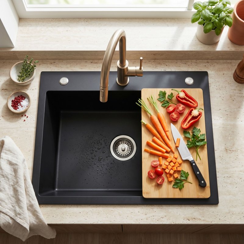Kitchen Sink Cutting Board Rea P14489 Brown