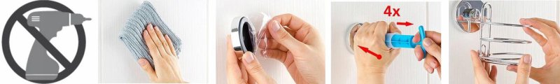 Toilet paper holder REA without drilling Black 381698