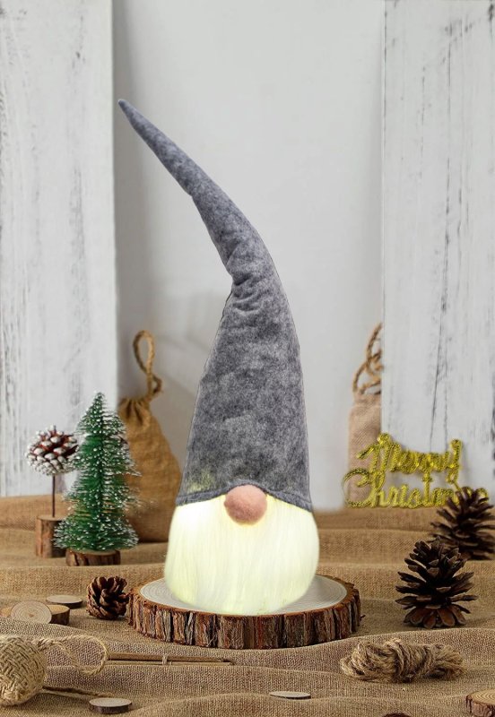 Christmas Gnome LED YX039 40cm Grey