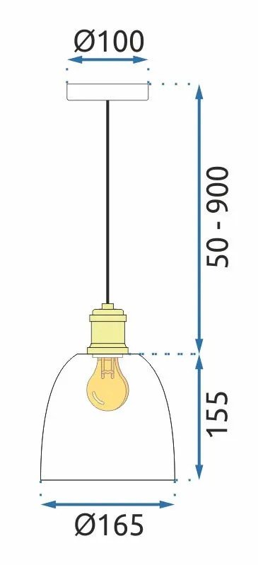 Pendant Lamp TOOLIGHT APP1006-1CP White U 1-light point E27 16,5x16,5x65,5-105,5cm