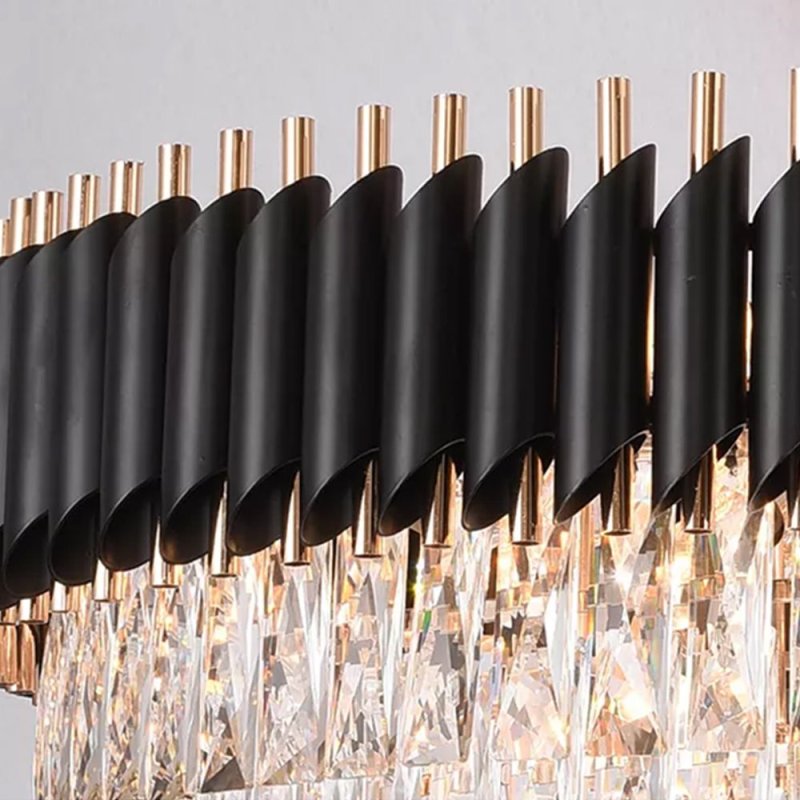 Chandelier Toolight APP1058-CP Gold Black Crystal E14 9-light points