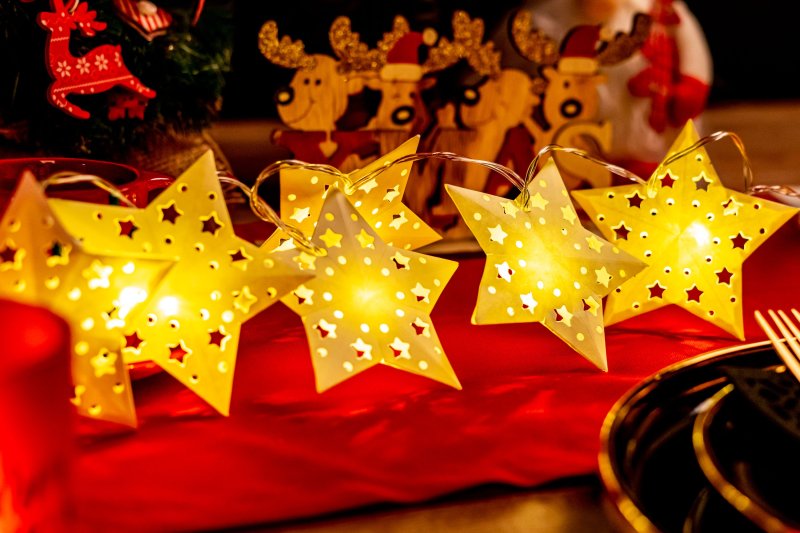 Christmas tree lights LED paper stars CD008