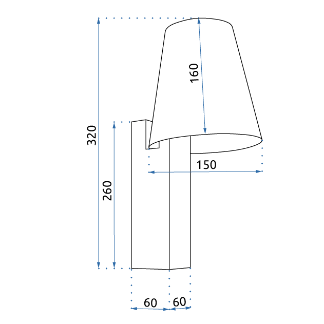 Wall lamp LOFT APP1279-1W BLACK