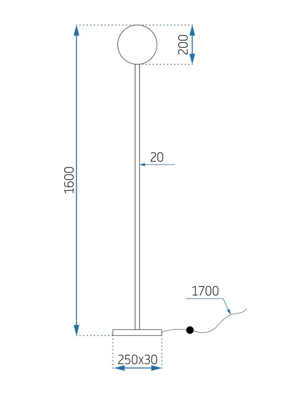 Floor Lamp Living Room Toolight APP926-1F Gold Balls 1-light point E27 25x25x160cm