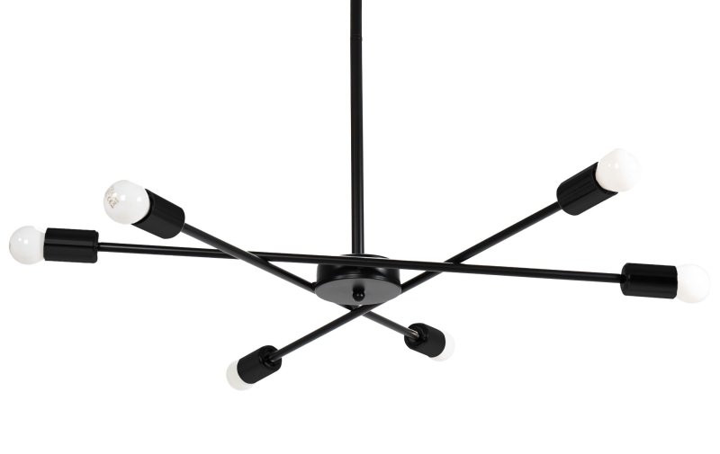 Pendant Lamp TOOLIGHT APP1114-6CP Black Metal E27 6-light points