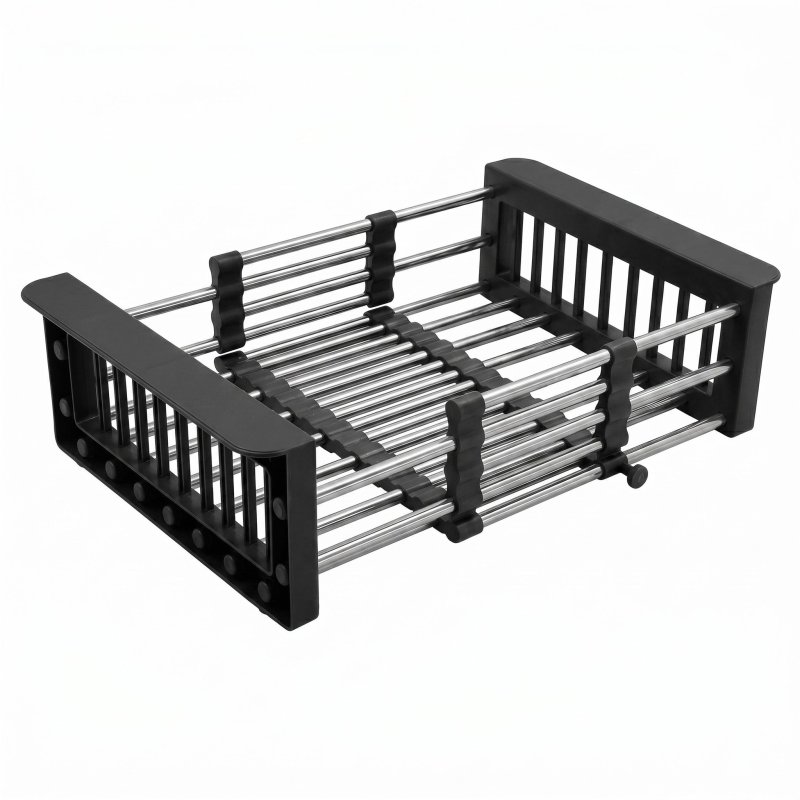 Telescopic Sink Dish Drying Rack Rea P14487 Black