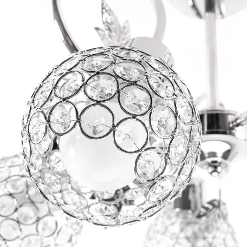 Chandelier Toolight APP636-5C Crystal Metal Leaf 5-light points E27 50x50x35cm