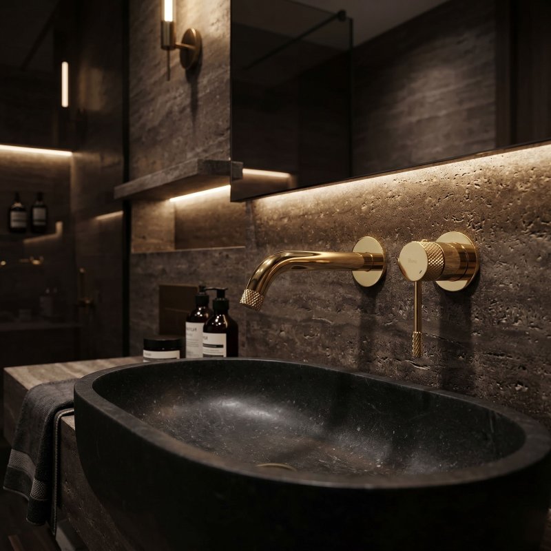 Wall Mounted Basin Faucet Rea Venti Gold