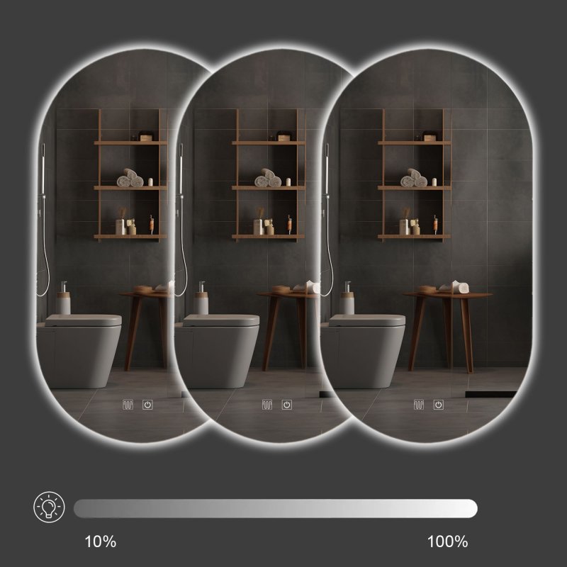 Bathroom LED Mirror REA EGG 50x90 cm