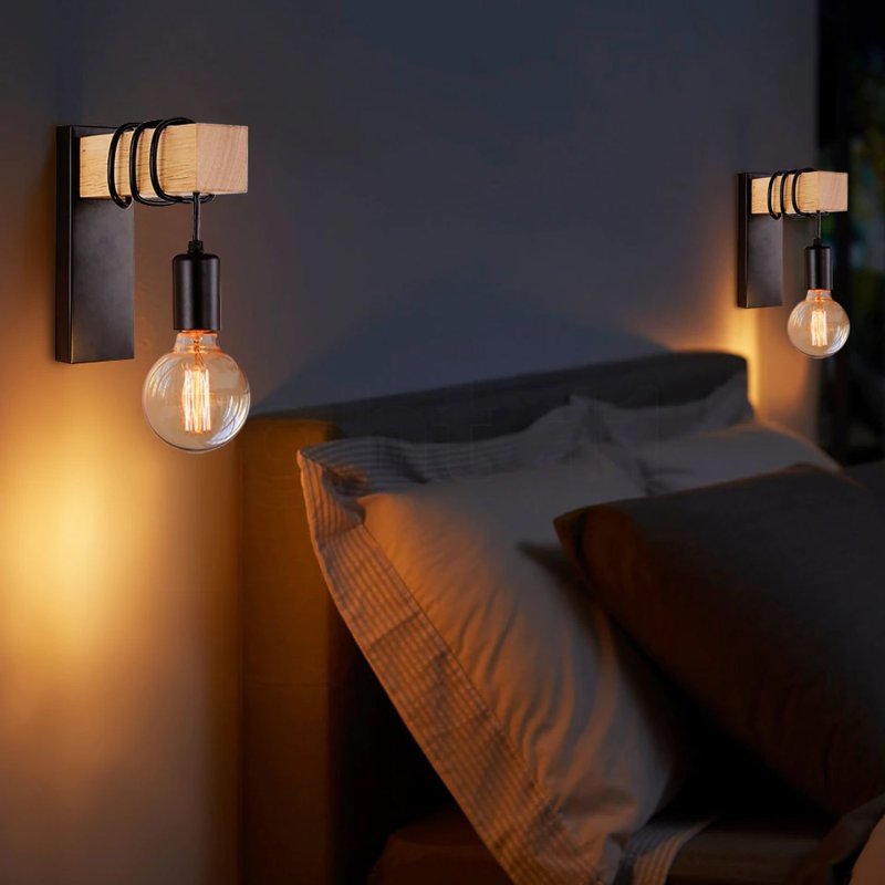 Wall Light Toolight APP972-1W E27 black / brown