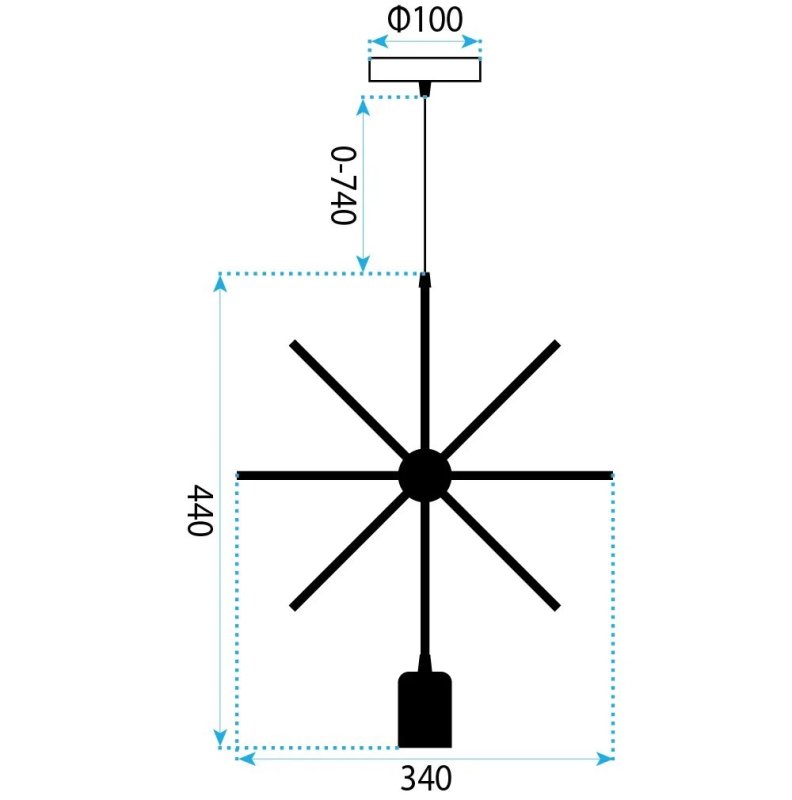 Lamp LE-02 Star 100x32x100cm