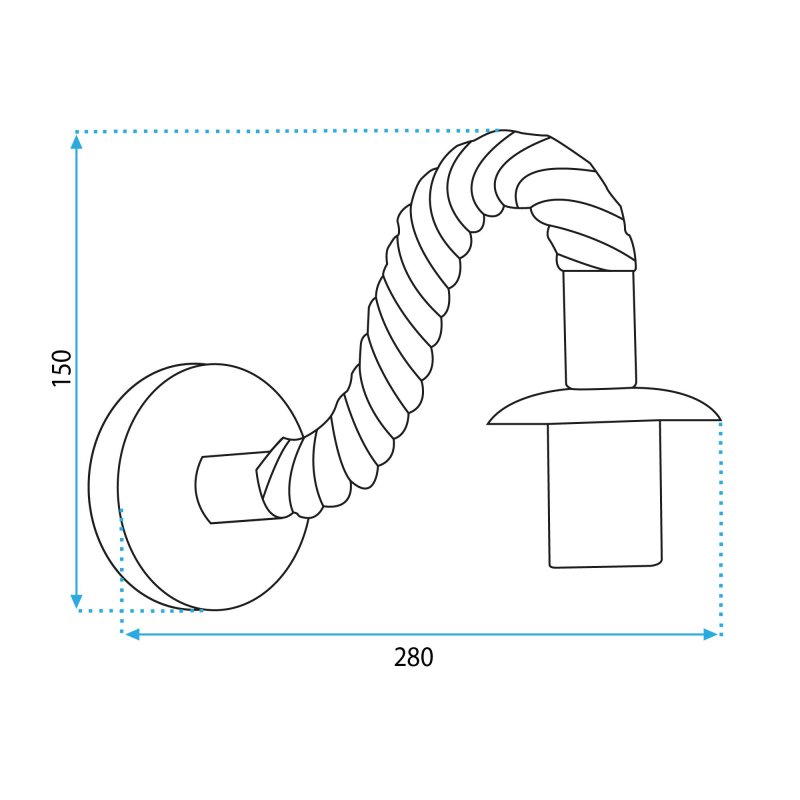 Wall Light Toolight APP1466-1W Rope E27